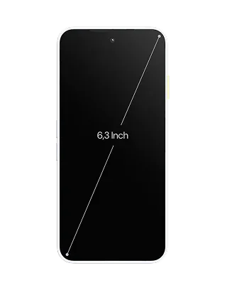 The Fairphone Gen.6 outline indicating a 6.3-inch screen size