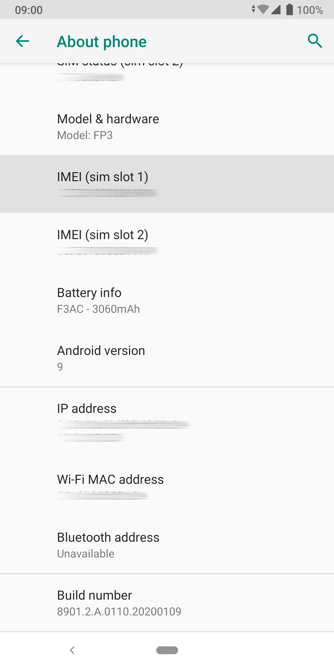 You can find the IMEI in the field labeled IMEI (sim slot 1).
