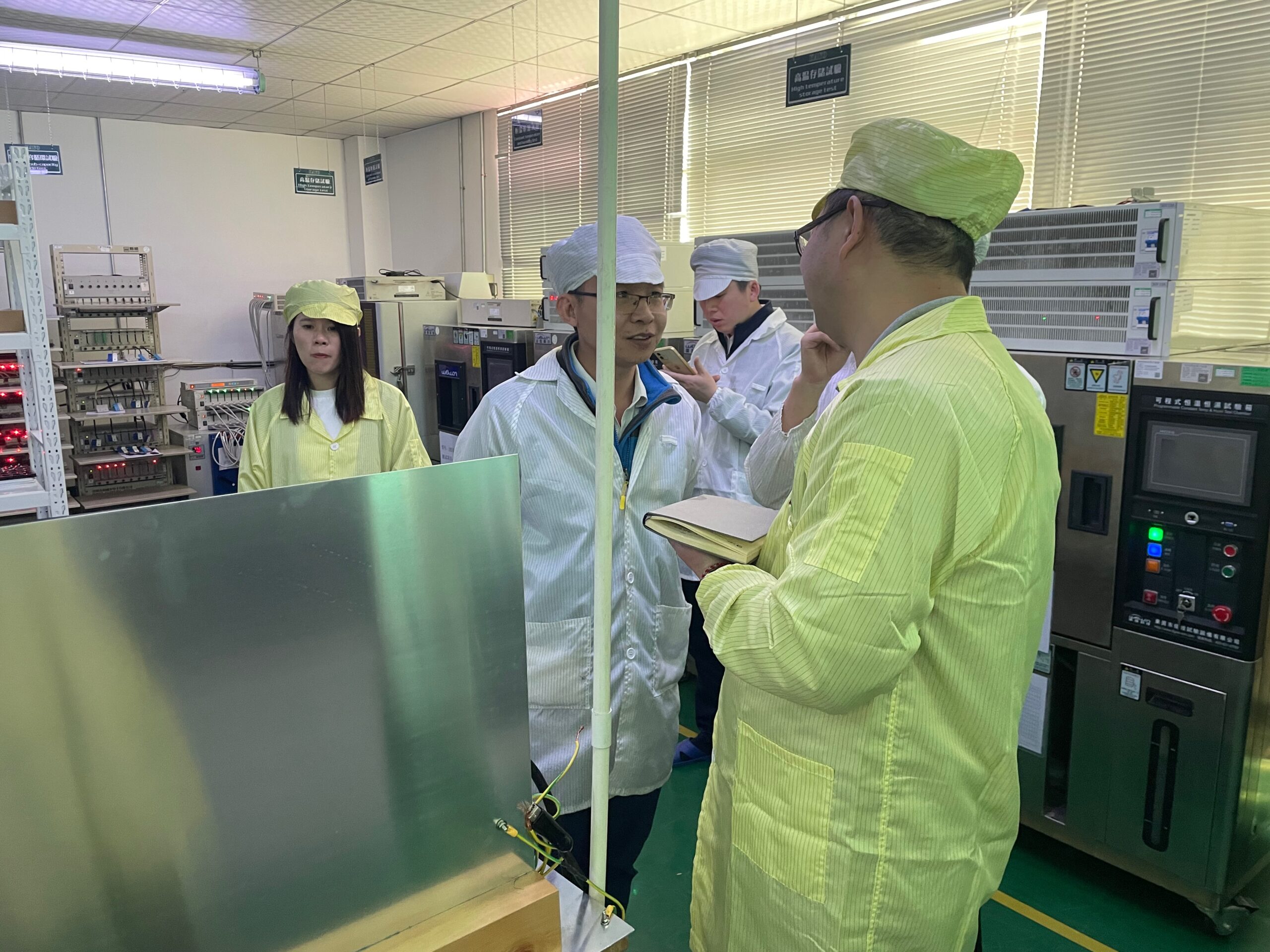 The battery testing labs at the factory